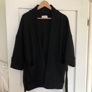 Odeyalo black wool kimono